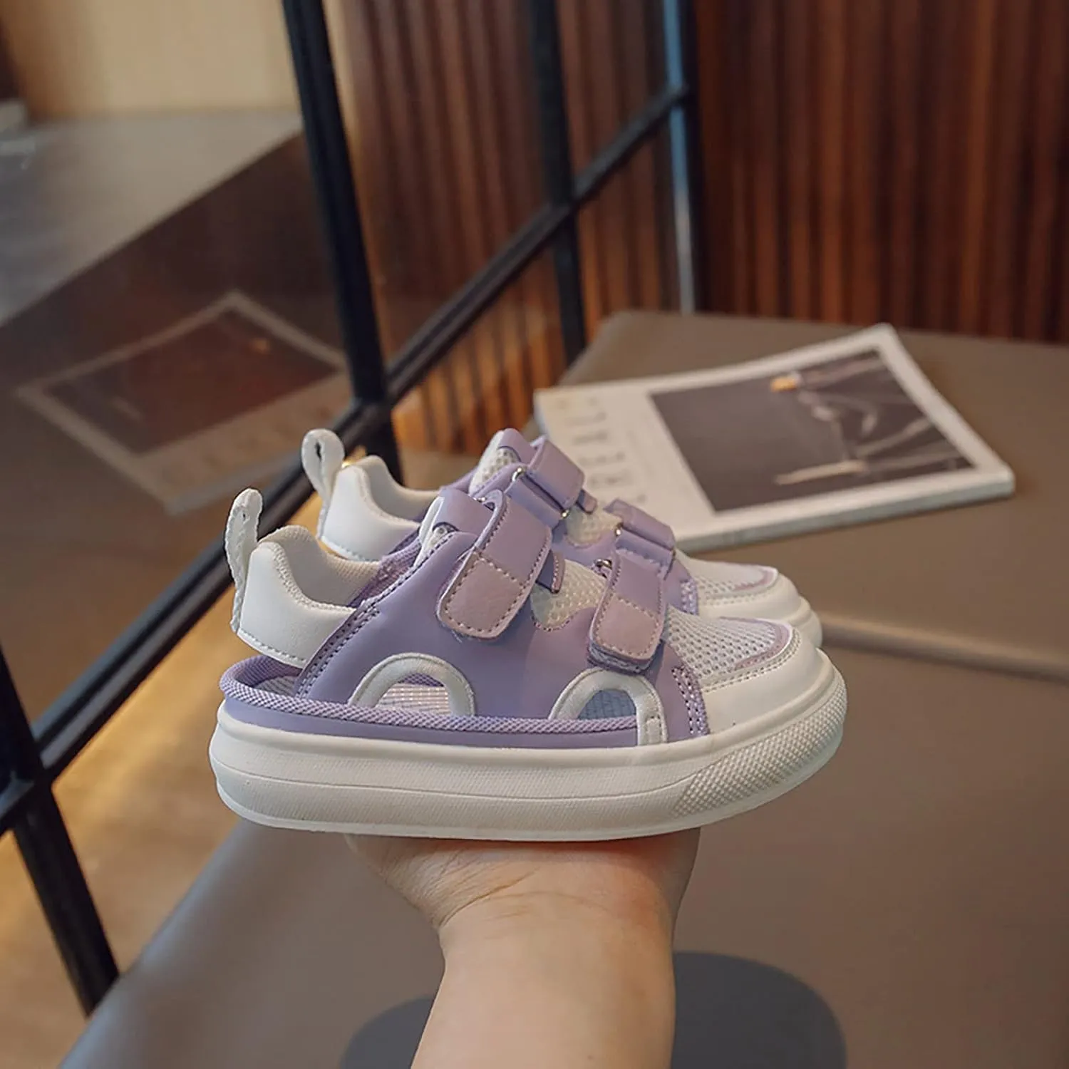 Boys Girls Canvas Shoes Hollow Adjustable Hook and Loop Classic Low Top Kids Sneakers Toddler Girl School Shoes