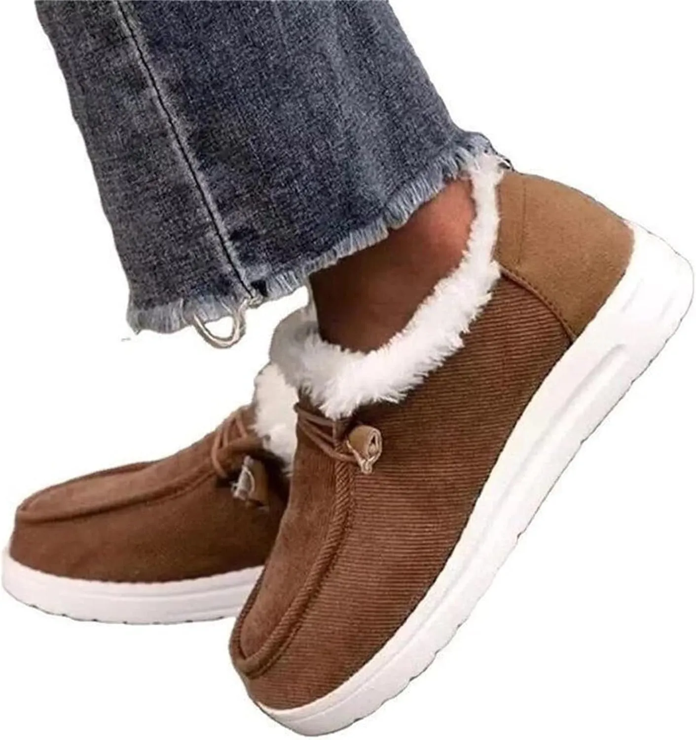 Cute Winter Boots For Women Fashion Snow Ankle Booties Fur Lining Warm Casual Comfortable Fuzzy Loafers Shoes 2024