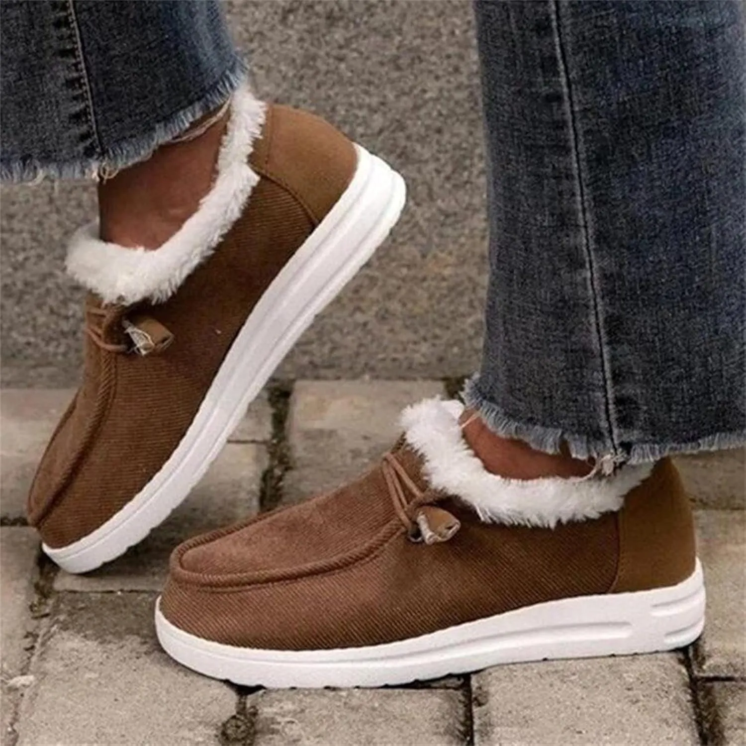 Cute Winter Boots For Women Fashion Snow Ankle Booties Fur Lining Warm Casual Comfortable Fuzzy Loafers Shoes 2024