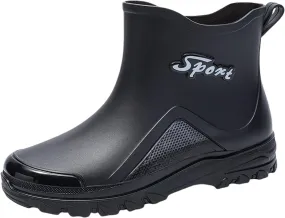 Deck Boots for Men Waterproof Ankle Rubber Rain Boots Women's Work Shoes for Gardening Fishing Boating Camping