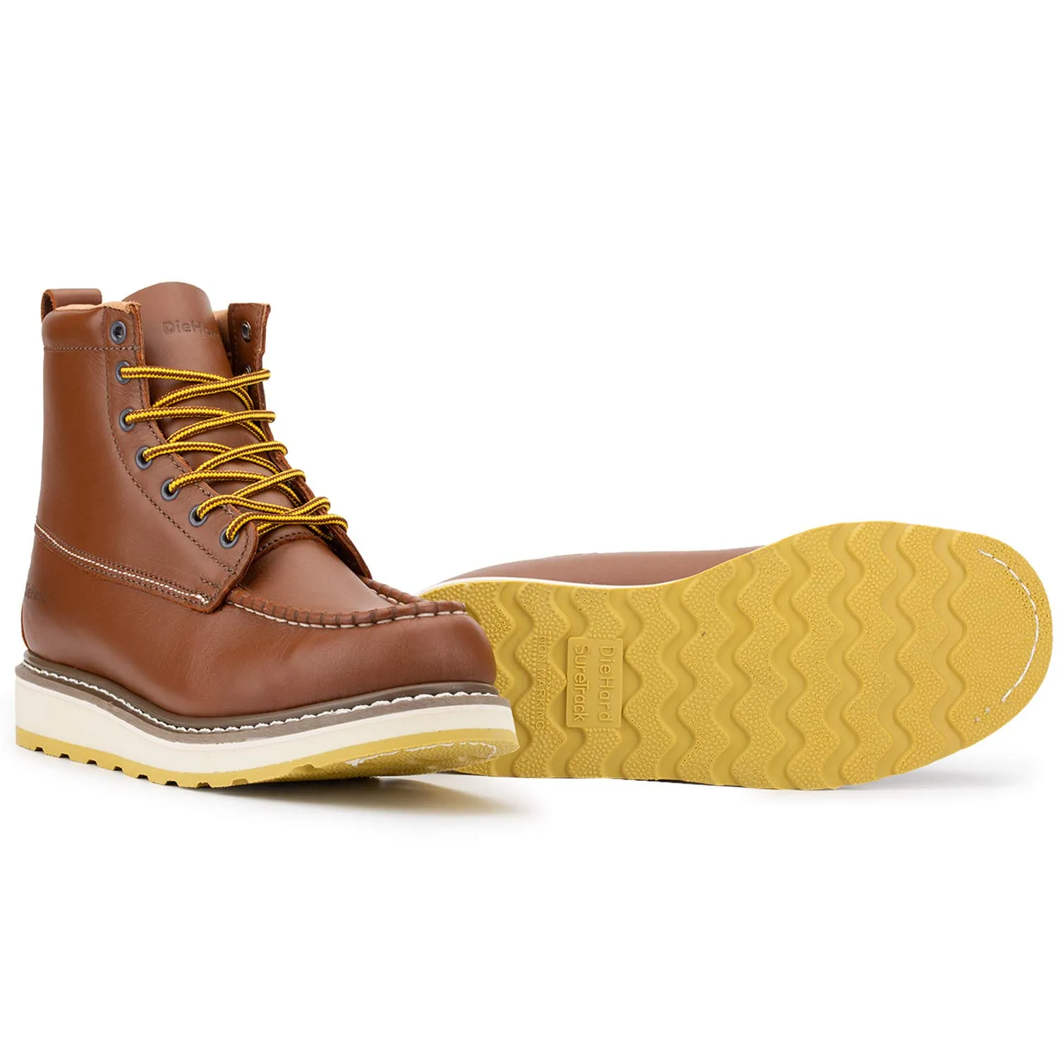 DIEHARD 84992 Men's 6'' Leather Slip Resistant Durability Breathable Steel Toe Work Boots