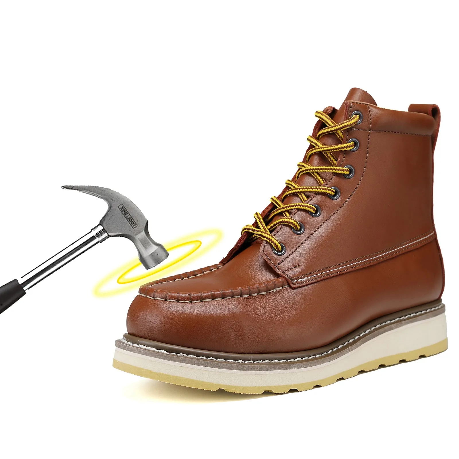 DIEHARD 84992 Men's 6'' Leather Slip Resistant Durability Breathable Steel Toe Work Boots