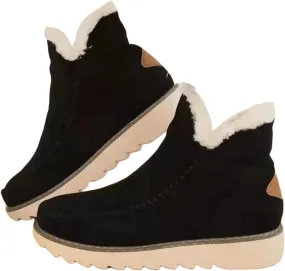 Ladmiple Trending Winter Boots For Women 2024 Snow Boots Faux Fur Lined Slip On Ankle Booties Fashion Warm Loafers Shoes