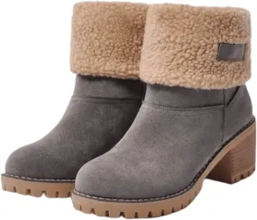 Ladmiple Winter Boots For Women 2023 Snow Ankle Booties Slip on Warm Comfortable Outdoor Fur Lined Thickening Walking Shoes