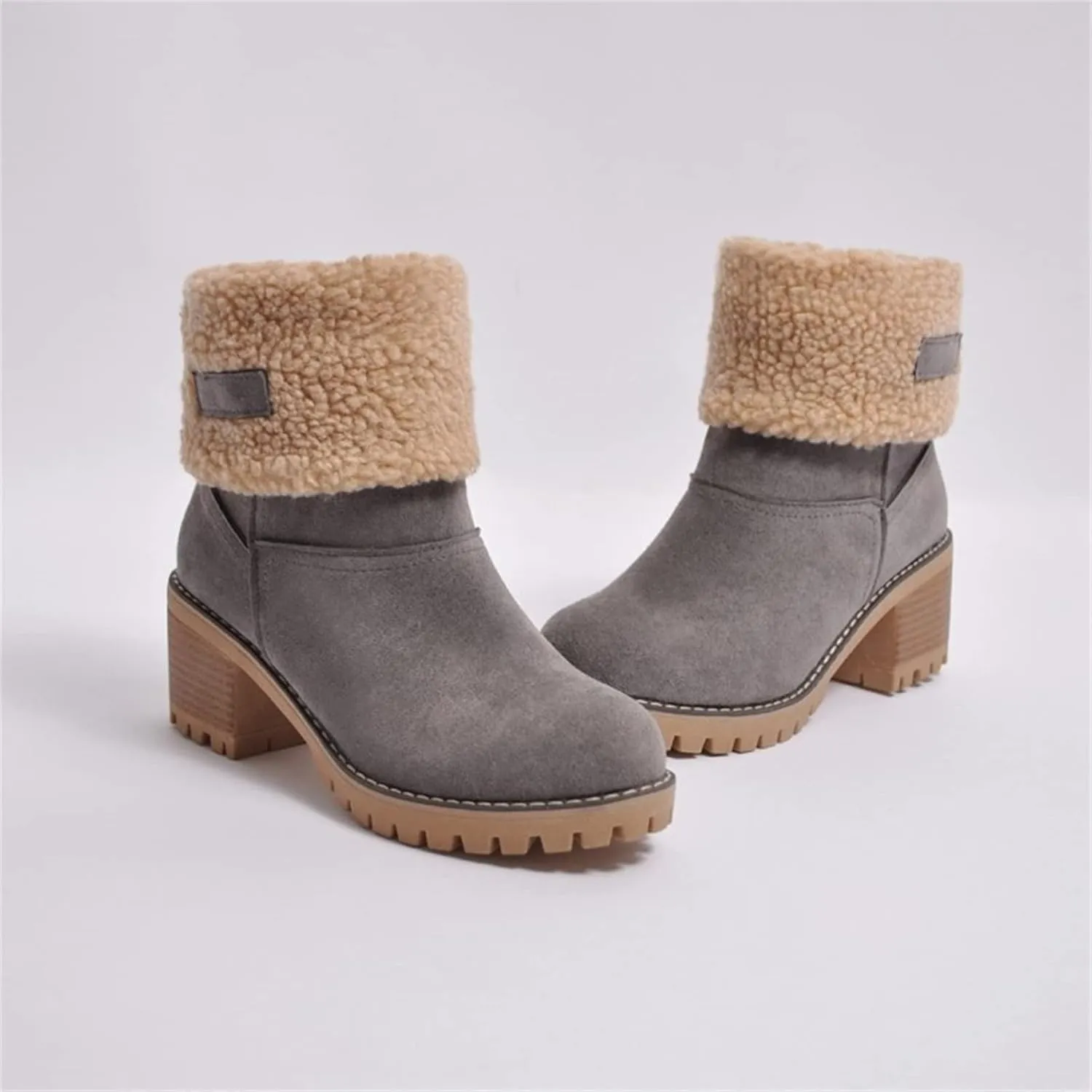 Ladmiple Winter Boots For Women 2023 Snow Ankle Booties Slip on Warm Comfortable Outdoor Fur Lined Thickening Walking Shoes