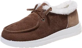 Ladmiple Winter Boots For Women Fashion Slip On Warm Snow Ankle Booties Fur Lined Outdoor Comfortable Walking Shoes