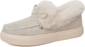 Ladmiple Winter Boots For Women Tall Mid Calf Warm Fur Lined Snow Boots Outdoor Fashion Comfortable Slip On Walking Shoes