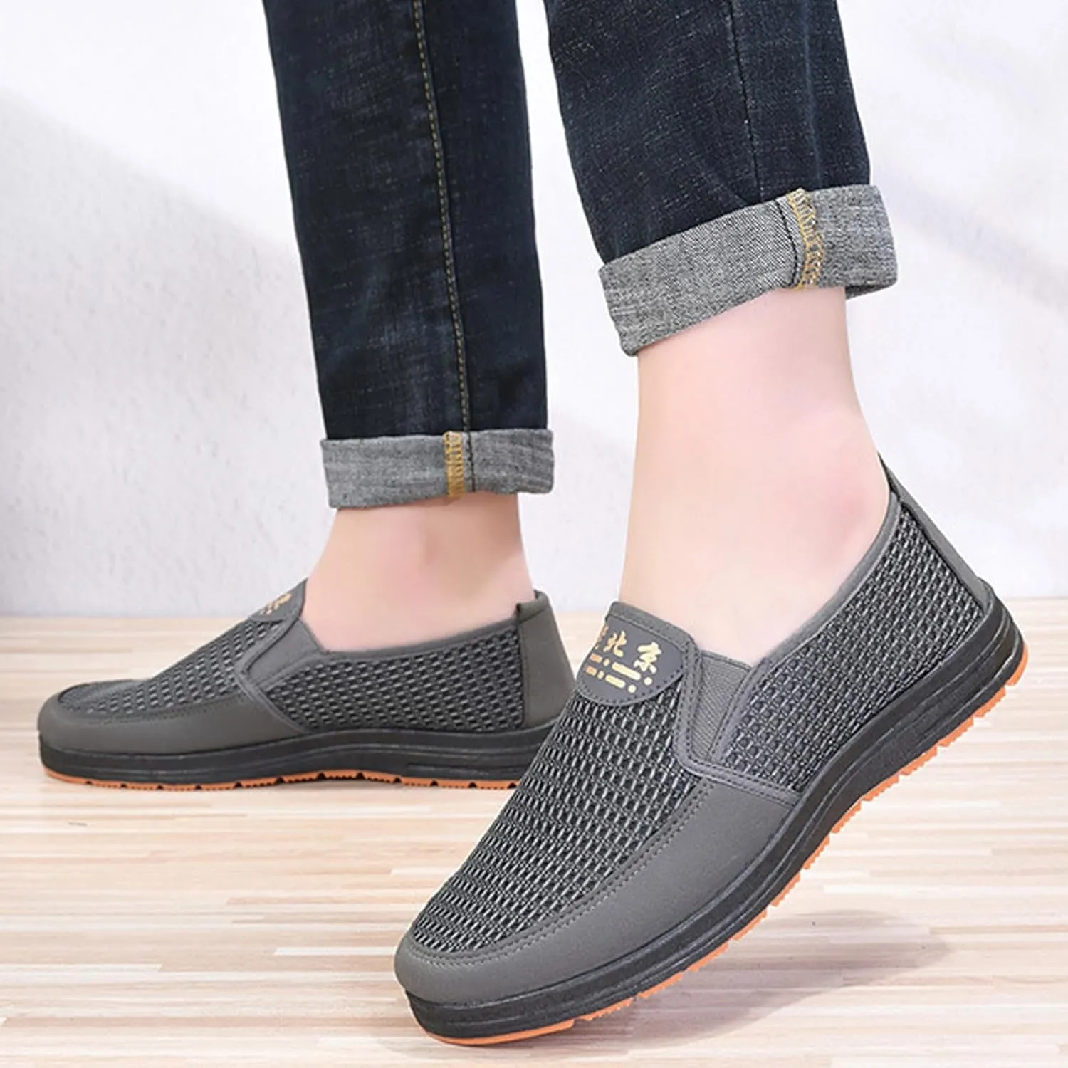 Mens Shoes Golf Low Top Running Solid Color Driving Men's Sneaker