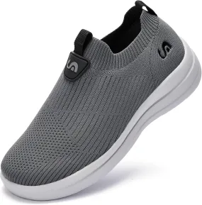 Men's Slip On Sneakers Walking Shoes Wide， Casual Soft Breathable Slip in Sock Sneakers，Non-Slip Rubber Sole, Workout,Athletic