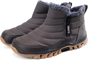 Men's Snow Boots Lightweight Waterproof Winter Boots Fur Lined Anti-slip Cold Weather Shoes Winter Trekking Warm Ankle Boots