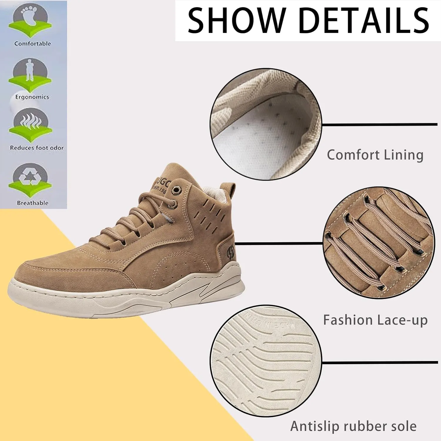 Men's Winter Hiking Boots Retro Round Toe Lace-up Plush Lining Warm Snow Boots Outdoor Non-Slip Trekking Walking Booties