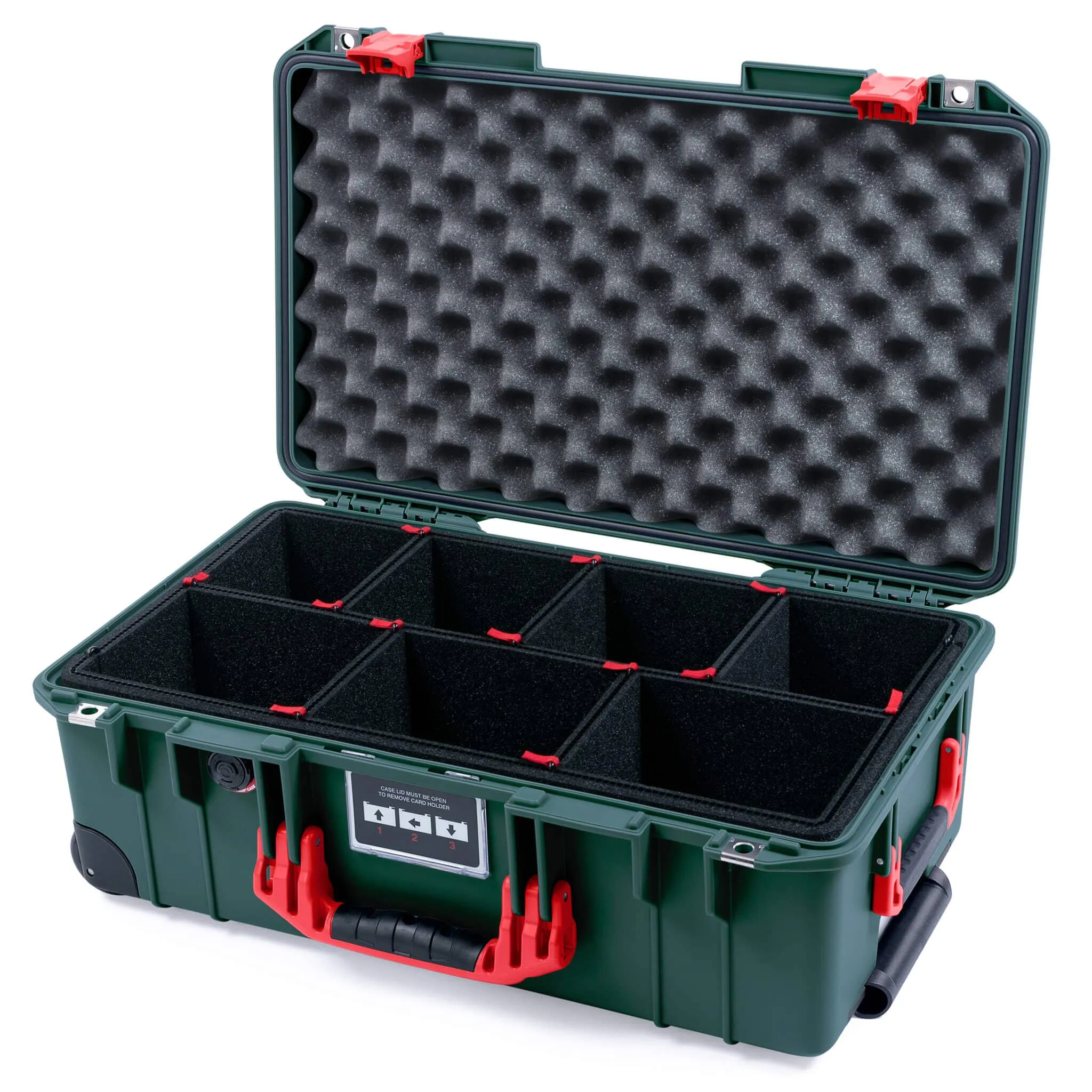 Pelican 1535 Air Case, Trekking Green with Red Handles & Latches