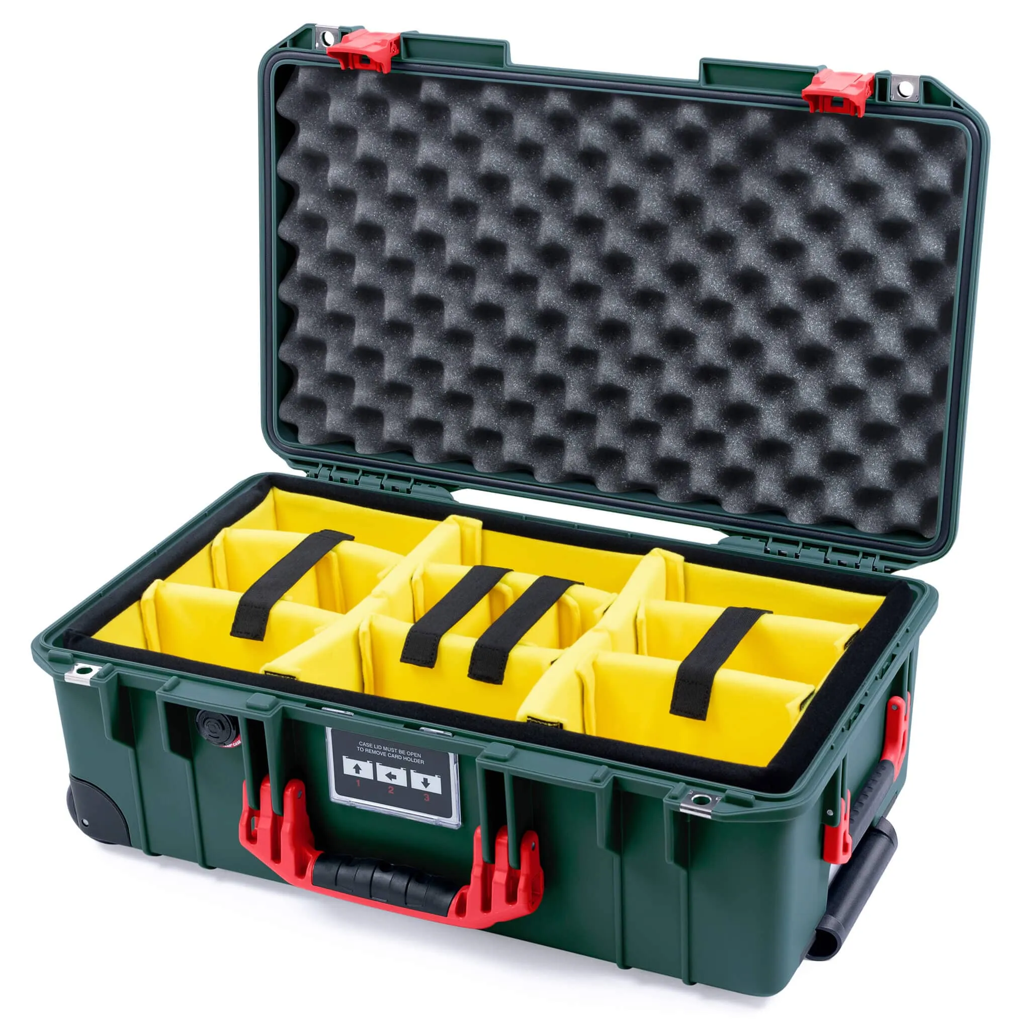 Pelican 1535 Air Case, Trekking Green with Red Handles & Latches