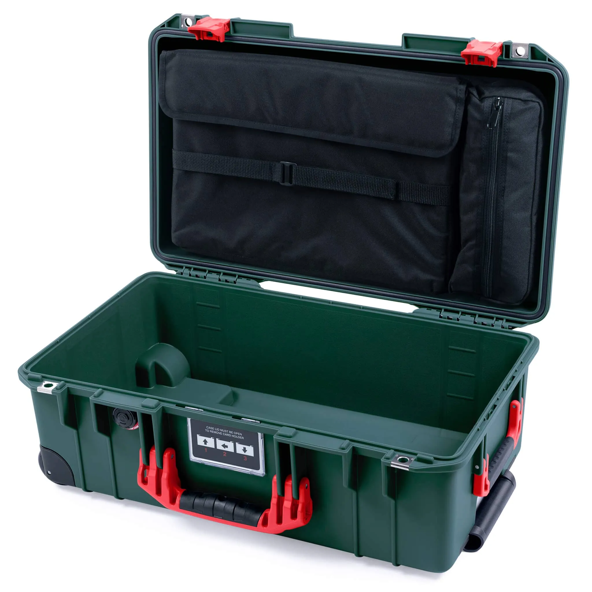 Pelican 1535 Air Case, Trekking Green with Red Handles & Latches