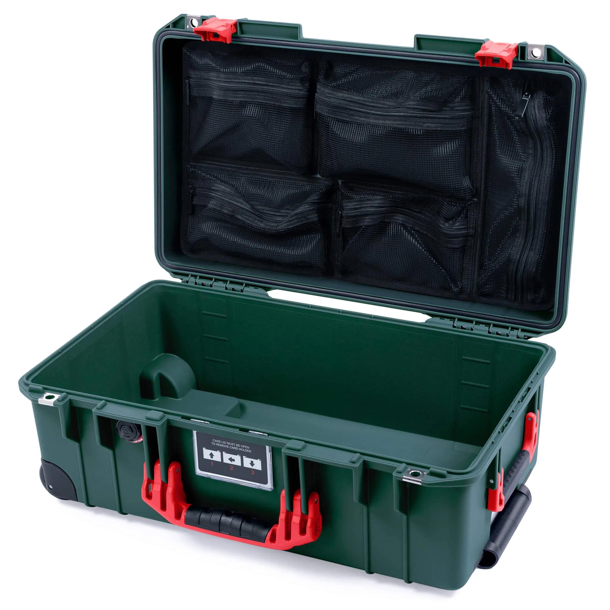 Pelican 1535 Air Case, Trekking Green with Red Handles & Latches