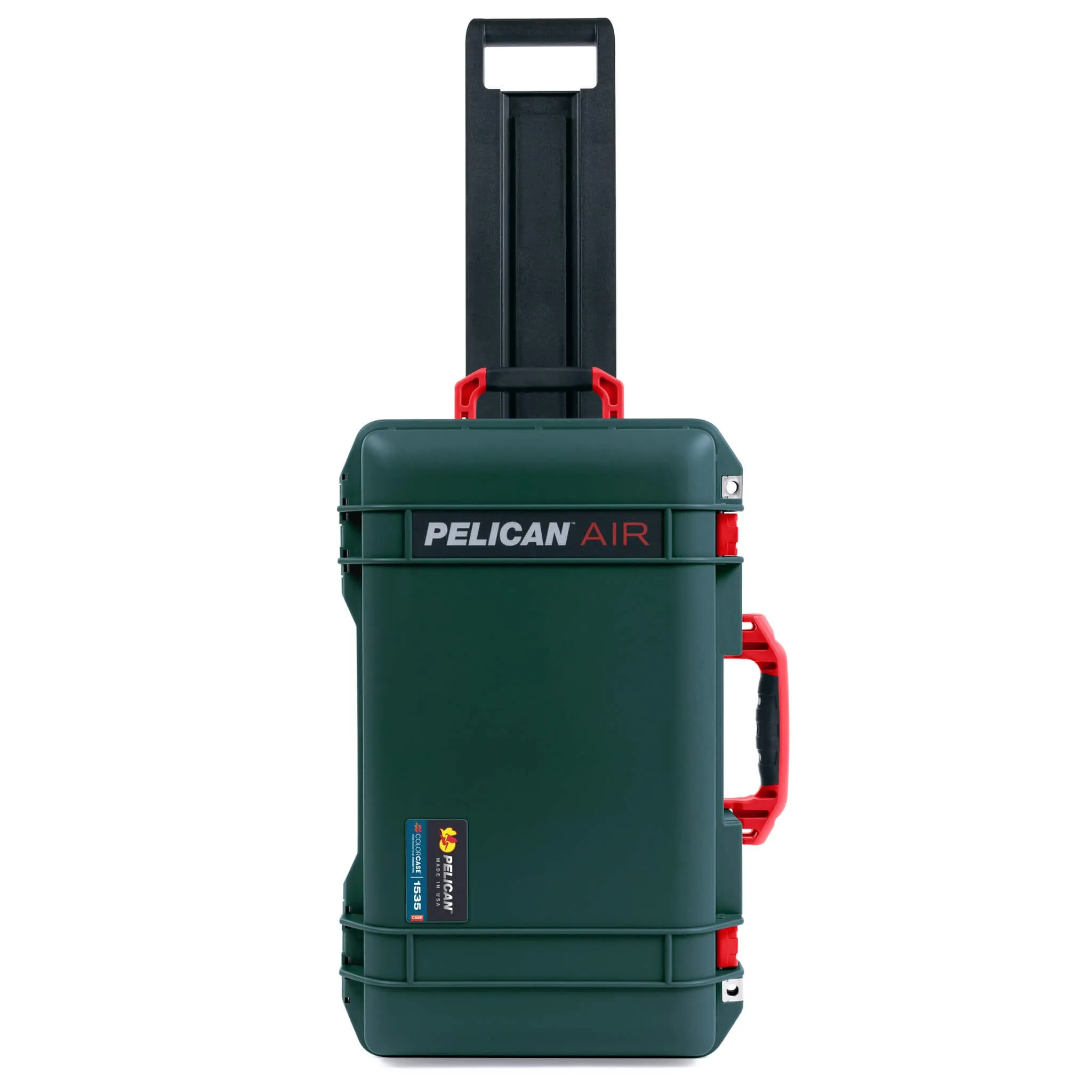 Pelican 1535 Air Case, Trekking Green with Red Handles & Latches