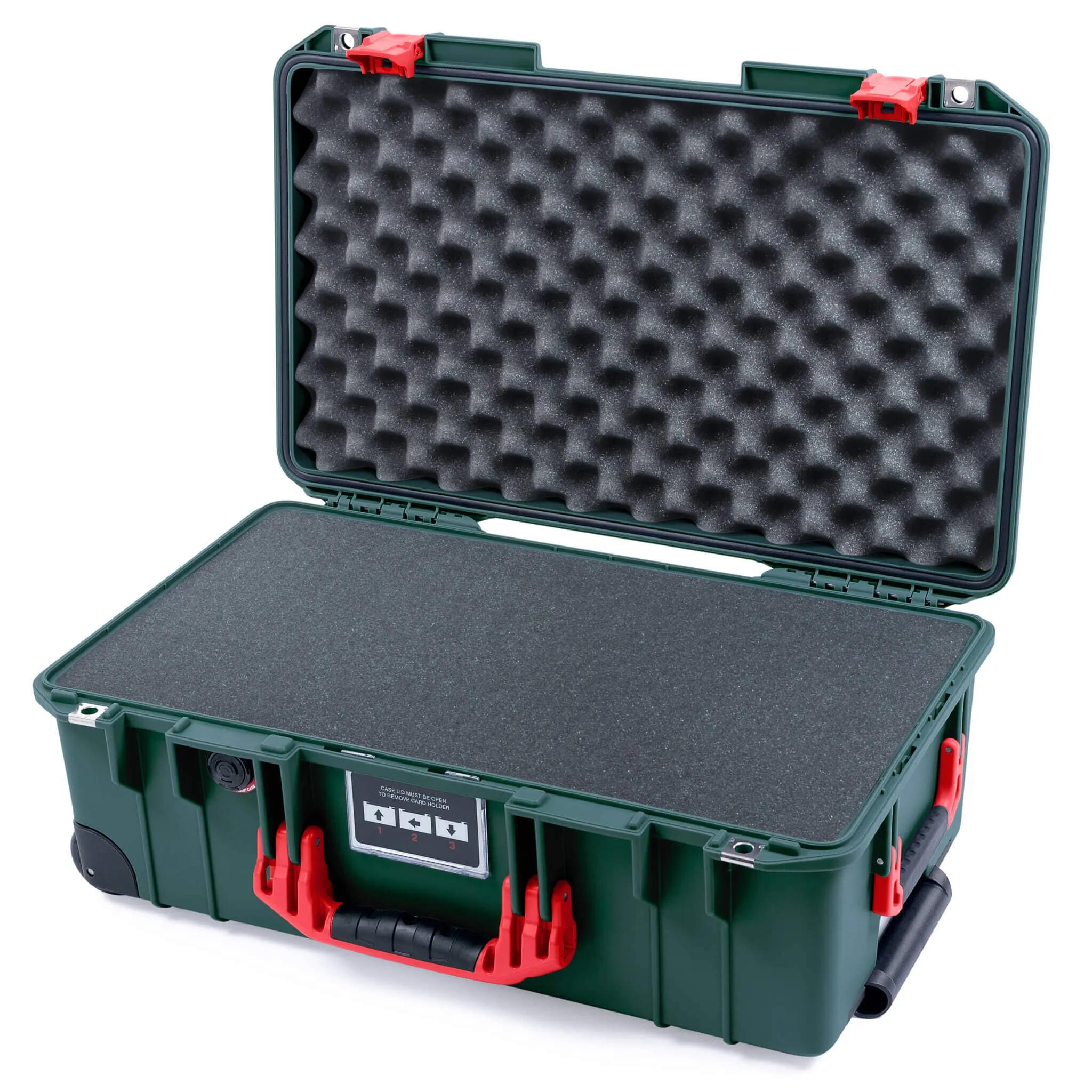 Pelican 1535 Air Case, Trekking Green with Red Handles & Latches