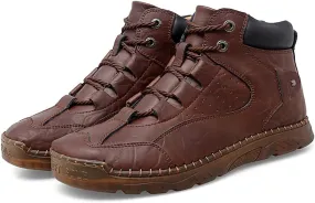SUKKCCNO Cowhide Fashion Men's Low Top Boots Comfortable Casual Oxford Ankle Lace Up Boots Fashion Versatile Real Leather Upper Shoes