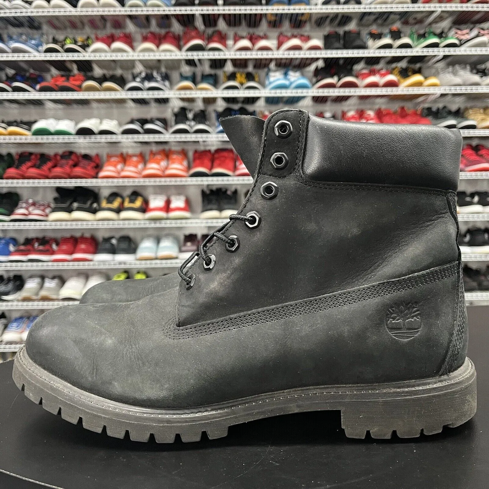 Timberland Men's 6 Inch Premium Waterproof Boots Black Nubuck Size 13