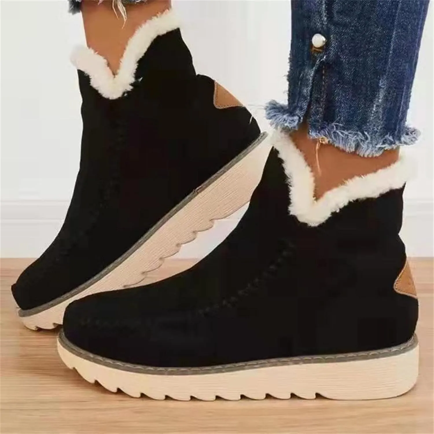 Trending Winter Boots For Women 2024 Snow Boots Warm Casual Fashion Slip On Fur Lined Loafers Shoes Ankle Booties