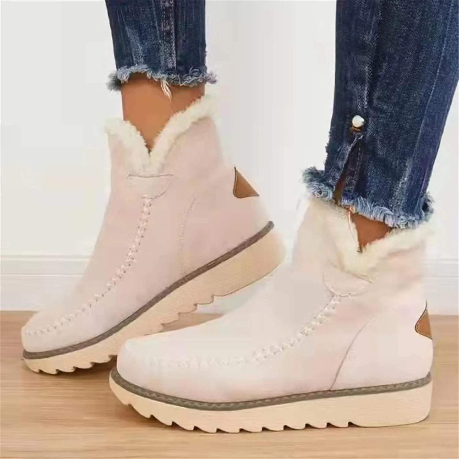 Trending Winter Boots For Women 2024 Snow Boots Warm Casual Fashion Slip On Fur Lined Loafers Shoes Ankle Booties
