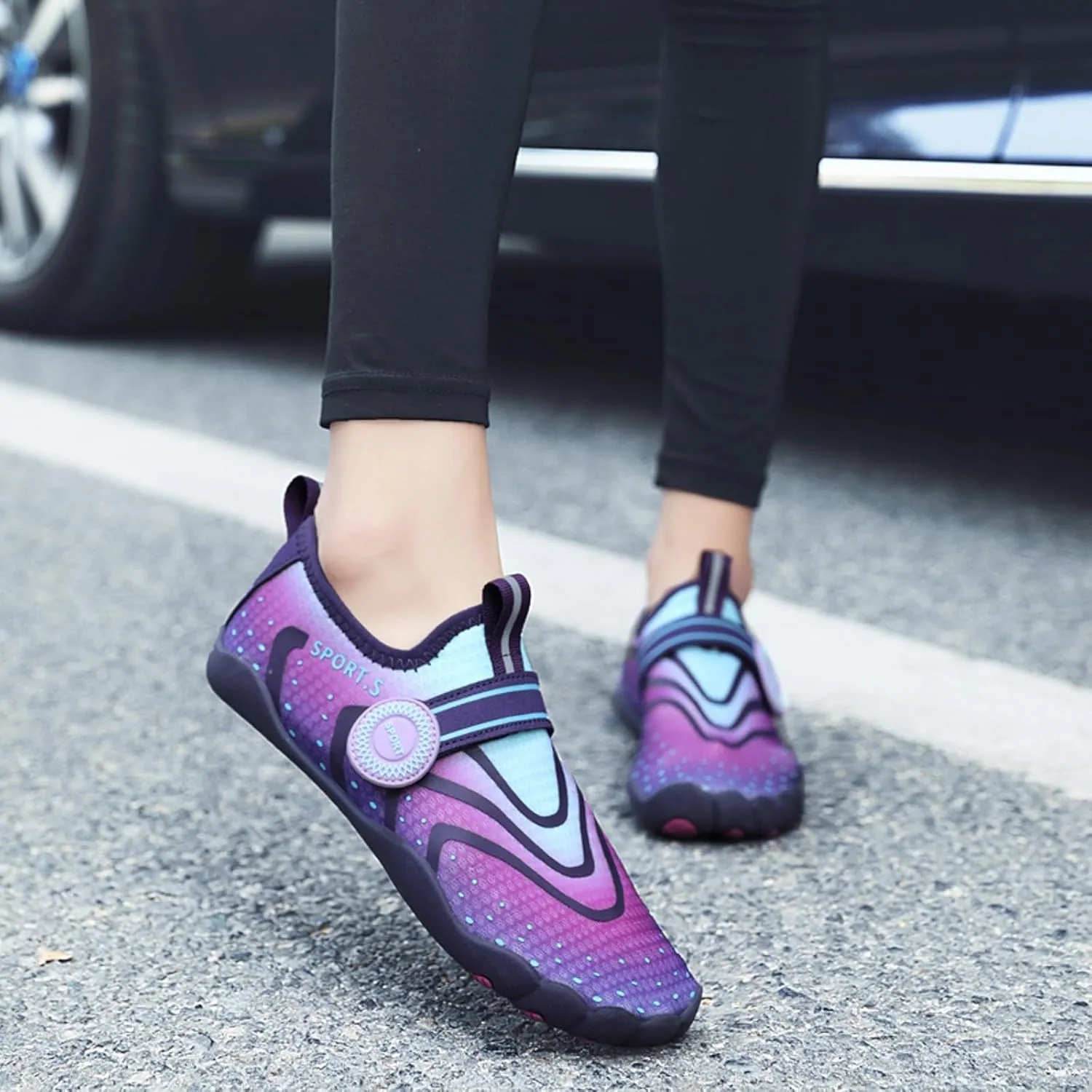 Water Shoes Barefoot,Aqua Socks Quick-Dry Non Slip Shoes for Beach Swim Pool River Boating Wading Diving Women Men Indoor Fitness Thick Sole Comfy Barefoot Footwear