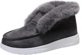 Winter Dress Boots For Women 2024 Snow Boots Fur Lined Warm Fuzzy Ankle Booties Casual Fashion Slip On Loafers Shoes