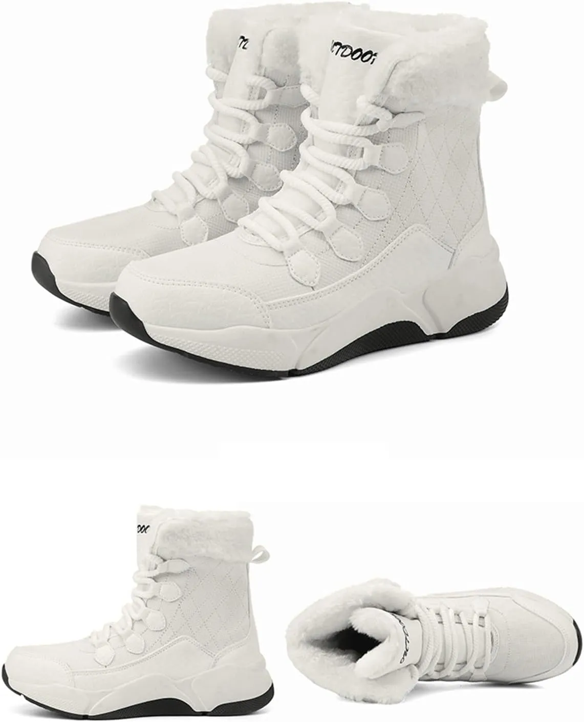 Winter Hiking Boots Women,Outdoor High Top Walking Snow Boots Women,Lightweight Warm Fur Lined Womens Winter Shoes,Slip Resistant
