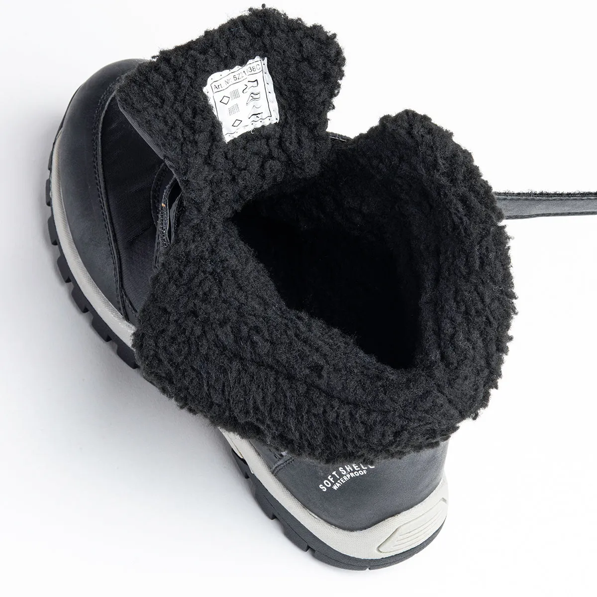 Wojtyłko Girls' Black Waterproof Snow Boots | 5Z21038C