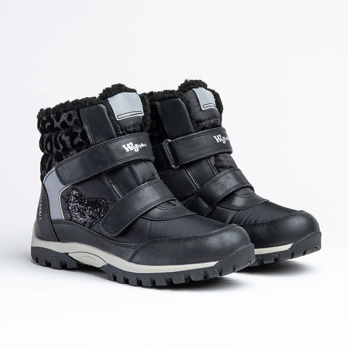 Wojtyłko Girls' Black Waterproof Snow Boots | 5Z21038C