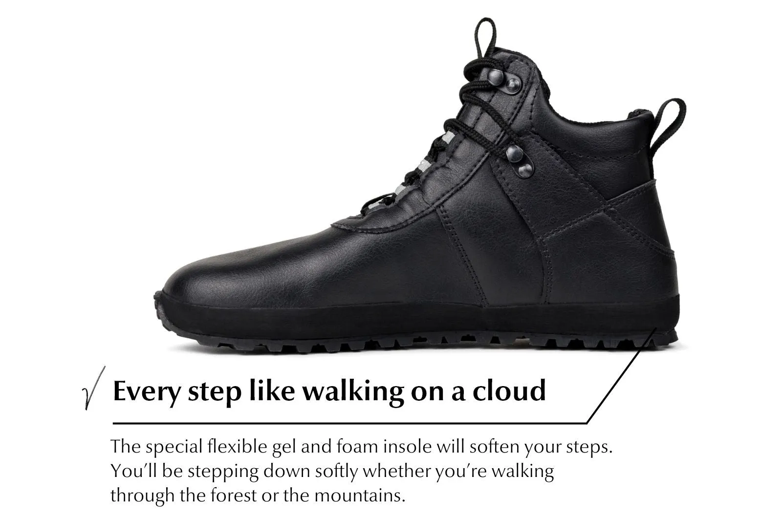Women's Hiker Comfort black ankle trekking boots