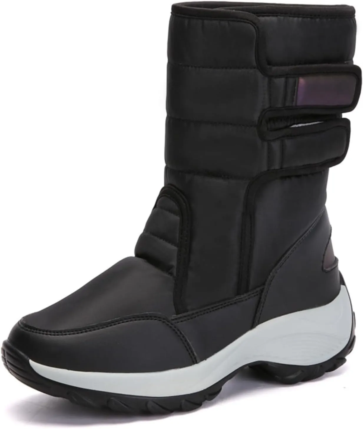 Womens Snow Boots Waterproof Mid Calf Winter Boots for Women Warm Faux Fur Lined Boots High Top Anti-Slip Boots
