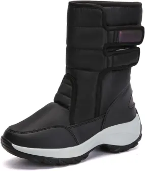 Womens Snow Boots Waterproof Mid Calf Winter Boots for Women Warm Faux Fur Lined Boots High Top Anti-Slip Boots