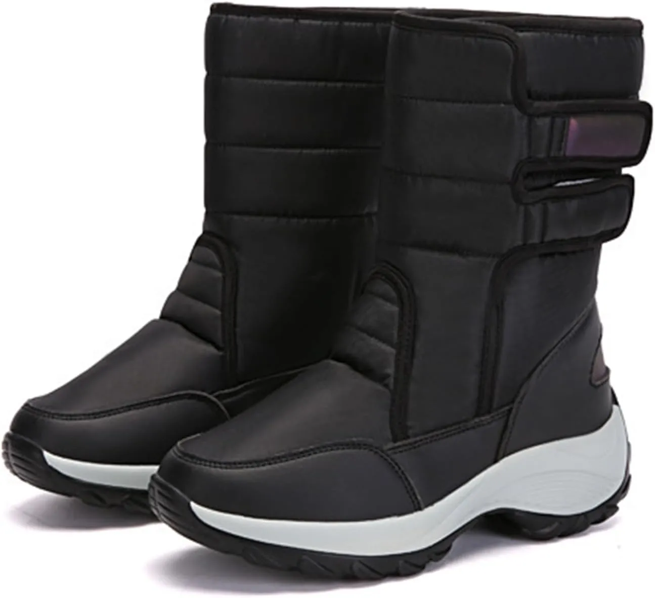Womens Snow Boots Waterproof Mid Calf Winter Boots for Women Warm Faux Fur Lined Boots High Top Anti-Slip Boots