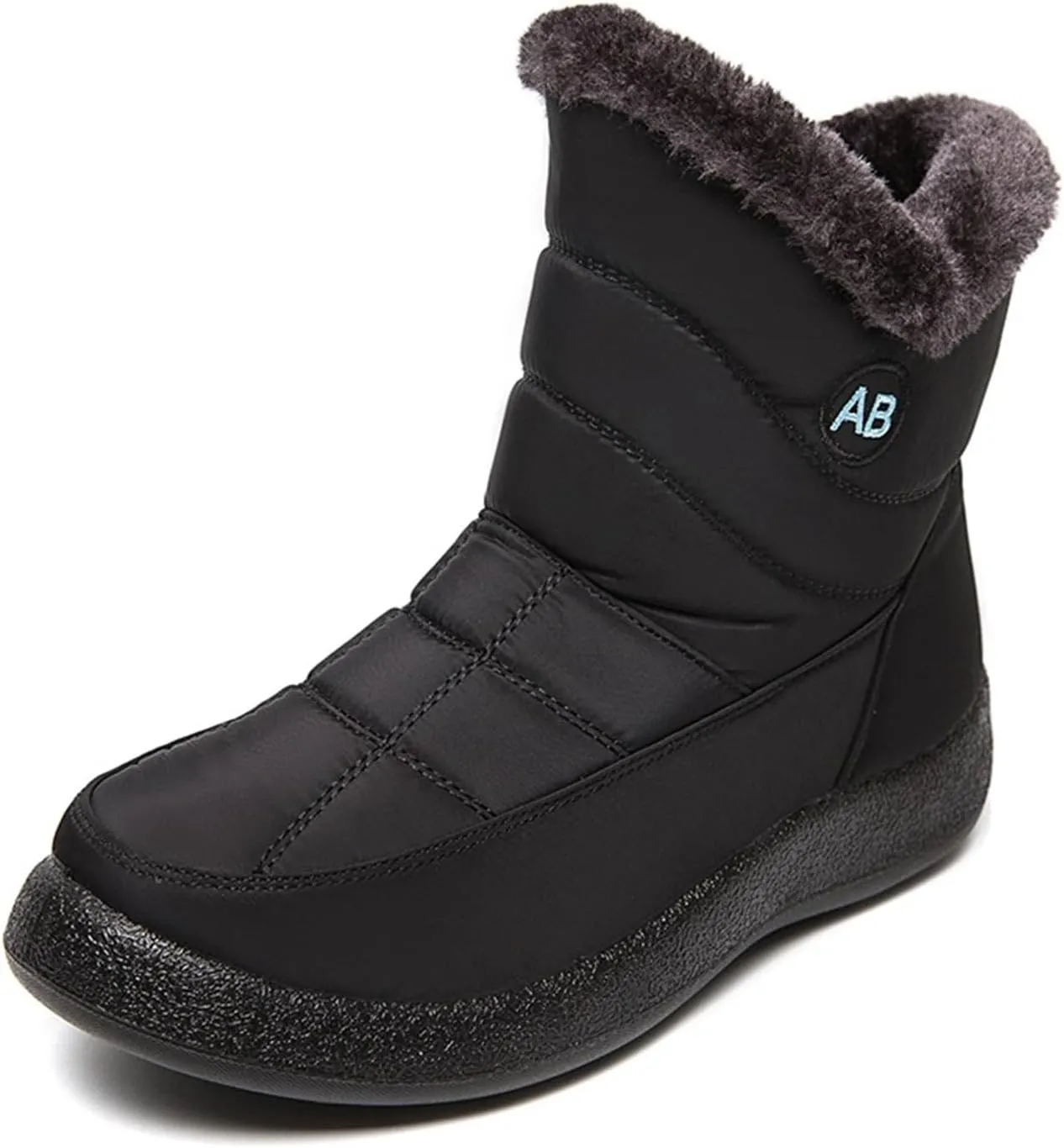 Womens Snow Boots Waterproof,Casual Cold-Weather Warm Winter Boots Women,High Top Trekking Walking Womens Slip On Winter Shoes,Non-Slip Rubber Outsole